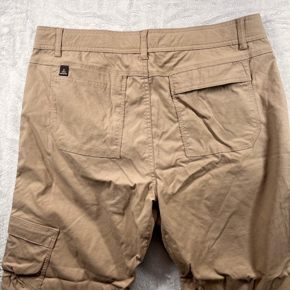 Prana Breathe Zion Cargo Pants Mens Large Lrg x 32L Tan Khaki Hiking Outdoor - Picture 6 of 11